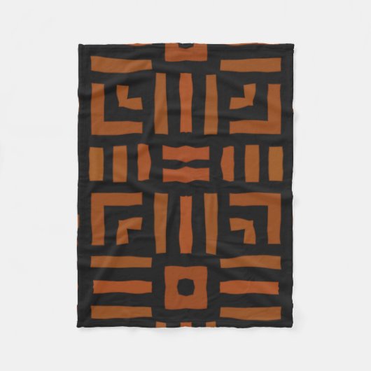 Warm Afrikaans geometrisch tribaal ontwerp Fleece Deken (Voorkant)