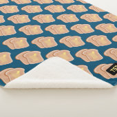 Warm als toast - 2 Buttered Slicten - uw initialen Sherpa Deken (3/4)