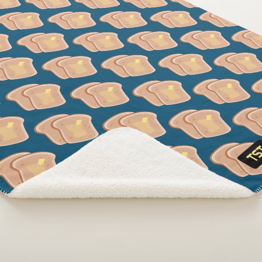 Warm als toast - 2 Buttered Slicten - uw initialen Sherpa Deken (3/4)