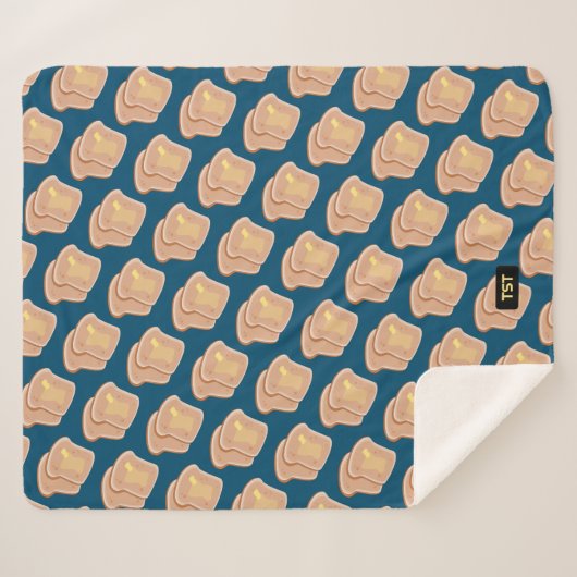 Warm als toast - 2 Buttered Slicten - uw initialen Sherpa Deken (Voorkant (horizontaal))