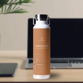 Warm Amber Kompas Mental Health Logo Waterfles