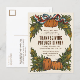 Warm Americana Harvest Thanksgiving Feestdagenkaart