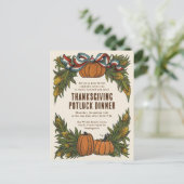 Warm Americana Harvest Thanksgiving Feestdagenkaart (Staand voorkant)