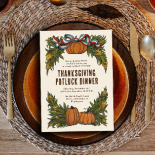 Warm Americana Harvest Thanksgiving Kaart