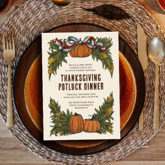 Warm Americana Harvest Thanksgiving Kaart