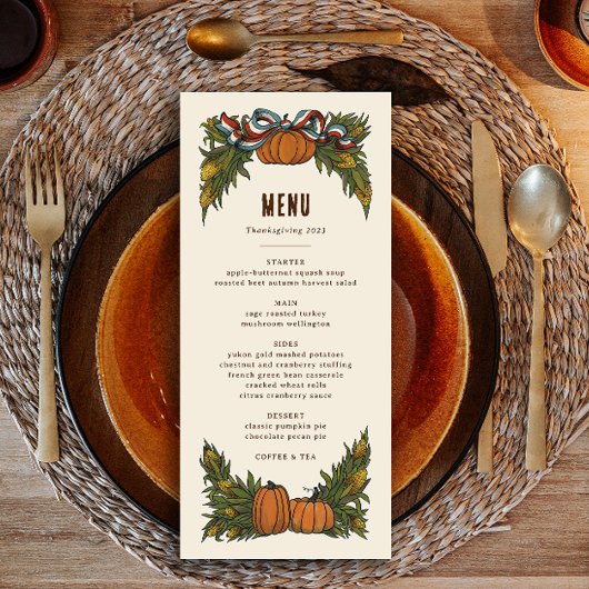 Warm Americana Harvest Thanksgiving Menu
