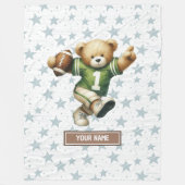 Warm Amerikaans Football Teddy Bear Blanket Peuter Fleece Deken (Voorkant)
