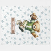 Warm Amerikaans Football Teddy Bear Blanket Peuter Fleece Deken (Voorkant (Horizontaal))