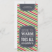 "Warm and Cozy Toes" — Gift label voor inpaksokken