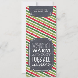 "Warm and Cozy Toes" — Gift label voor inpaksokken Feestdagenkaart