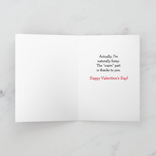 Warm and Fuzzy Bear Valentine's Day Card Feestdagen Kaart (Binnen)