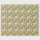 Warm Apricot Botanical Peach Illustration Cadeaupapier (Vlak)