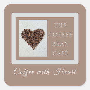 Warm Artisan Coffee Shop Zakelijke Branding Vierkante Sticker
