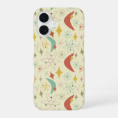 Warm Atomic Boomerang Diamond Mid Mod Pattern iPhone 16 Hoesje (Achterkant)