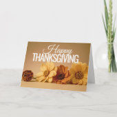 Warm Autumn Florals Happy Thanksgiving Feestdagen Kaart (Voorkant)