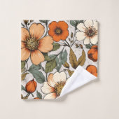 Warm Autumn Flowers Terracotta Rust Bath Towels  Bad Handdoek (Wasdoekje)