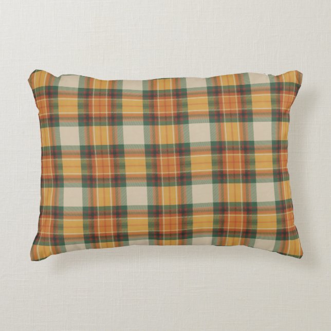 Warm Autumn Harvest Tartan Plaid Pattern Accent Kussen (Voorkant)