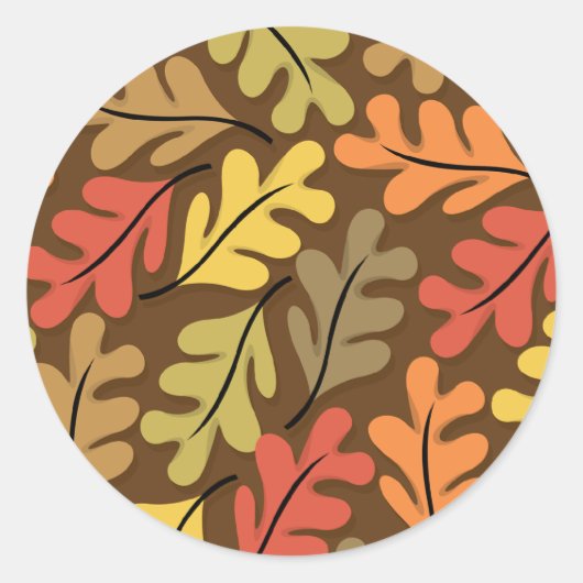 Warm Autumn Leaves Ronde Sticker (Voorkant)
