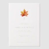 Warm Autumn Maple Leaf Vellum Uitnodigingen (Voorkant)