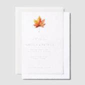 Warm Autumn Maple Leaf Vellum Uitnodigingen (Offset)