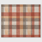 Warm Autumn Plaid Fabric Texture in Rust and Beige Cadeaupapier (Vlak)