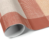 Warm Autumn Plaid Fabric Texture in Rust and Beige Cadeaupapier (Rol Hoek)