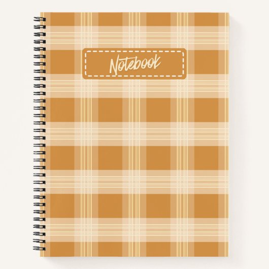 Warm Autumn Plaid Notebook Cozy Check Pattern Jour Notitieboek (Voorkant)