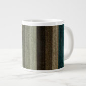 Warm Autumn Striped Pattern, Earth Tones Grote Koffiekop (Voorkant rechts)