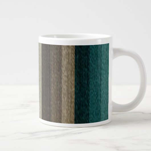  Warm Autumn Striped Pattern, Earth Tones Grote Koffiekop (Rechts)