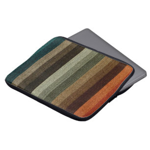  Warm Autumn Striped Pattern, Earth Tones Laptop Sleeve