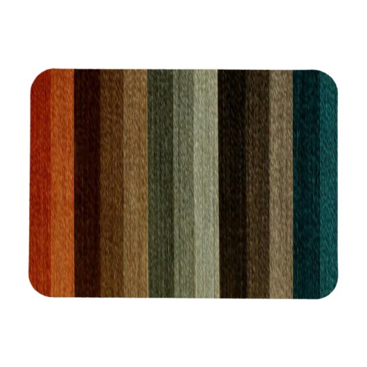 Warm Autumn Striped Pattern, Earth Tones Magneet (Horizontaal)