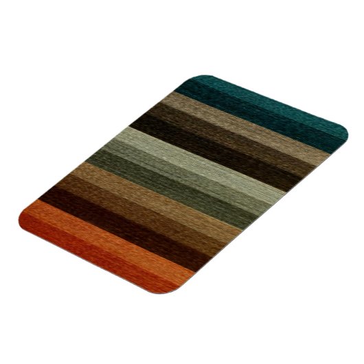 Warm Autumn Striped Pattern, Earth Tones Magneet (Linkerzijde)