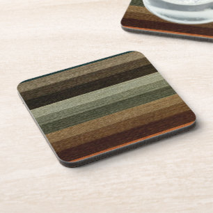 Warm Autumn Striped Pattern, Earth Tones Onderzetter