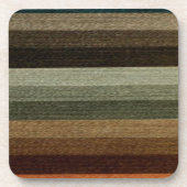 Warm Autumn Striped Pattern, Earth Tones Onderzetter (Voorkant)