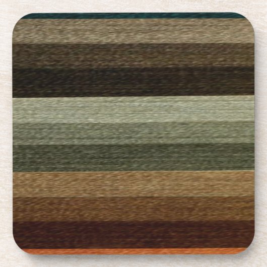 Warm Autumn Striped Pattern, Earth Tones Onderzetter (Voorkant)