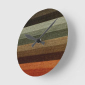 Warm Autumn Striped Pattern, Earth Tones Ronde Klok (Hoek)