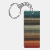  Warm Autumn Striped Pattern, Earth Tones Sleutelhanger (Voorkant Links)