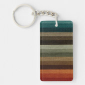  Warm Autumn Striped Pattern, Earth Tones Sleutelhanger (Voorkant)