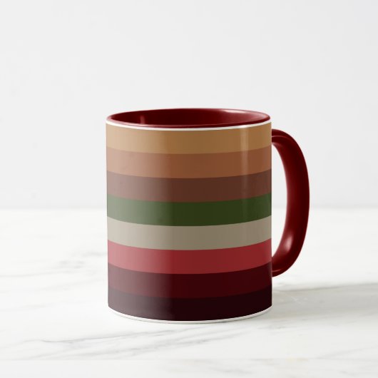 Warm Autumn Stripes Coffee Mok (Voorkant rechts)