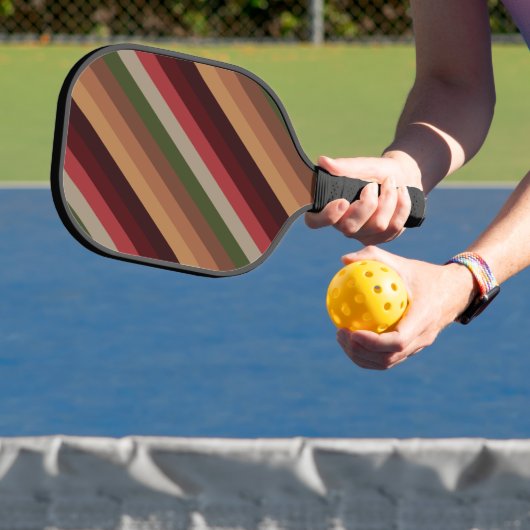 Warm Autumn Stripes Pickleball Paddle (Insitu)