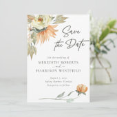Warm Autumn Sunflower Terracotta Wedding Save The Date (Staand voorkant)