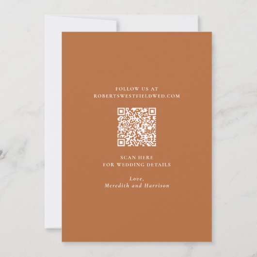 Warm Autumn Sunflower Terracotta Wedding Save The Date (Achterkant)