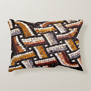 Warm Autumn Toned Roman Tegel Mosaic Accent Kussen