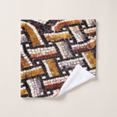 Warm Autumn Toned Roman Tegel Mosaic Bad Handdoek (Wasdoekje)