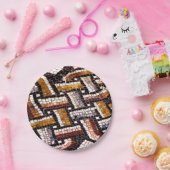 Warm Autumn Toned Roman Tegel Mosaic Papieren Bordje (Feest)