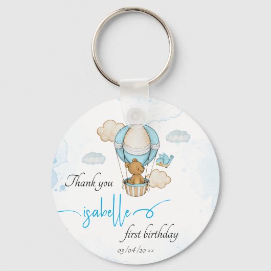 Warm ballon Sleutelhanger Memory gift verjaardag (Voorkant)