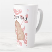 Warm Beer Knuffel met Roze Bloem Liefde Latte Mok (Rechterhoek)