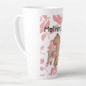 Warm Beer Knuffel met Roze Bloem Liefde Latte Mok (Linkerhoek)