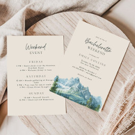 Warm Beige Bergachtig Landelijk Meisjesweekend Kaart