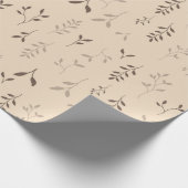 Warm Beige Bruine Boho Bladpatroon Cadeaupapier (Hoek)